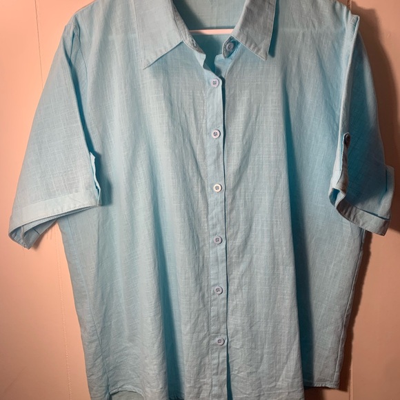Tops - Light Blue button up Cotton Shirt